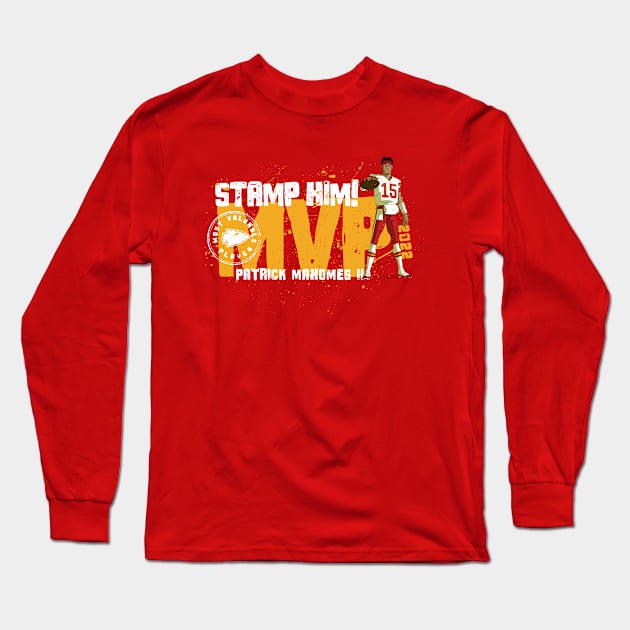 Patrick Mahomes MVP Stamp Long Sleeve T-Shirt by TABRON PUBLISHING